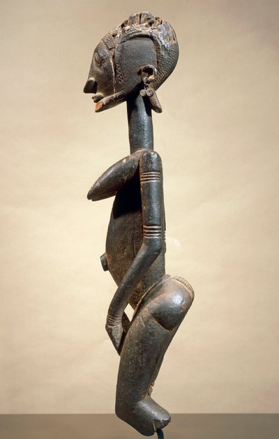 Scultura in legno e metallo, del Maestro dagli occhi obliqui, altezza 59 cm, arte tribale Dogon Mali da School African