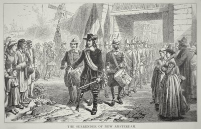 Il governatore Peter Stuyvesant cede New Amsterdam ai britannici nel 1664 da School American