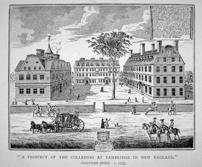 Harvard College, Cambridge, Massachusetts c.1739 da School American