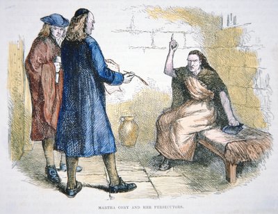 Martha Corey accusata di stregoneria durante i processi alle streghe di Salem nel 1692 da School American