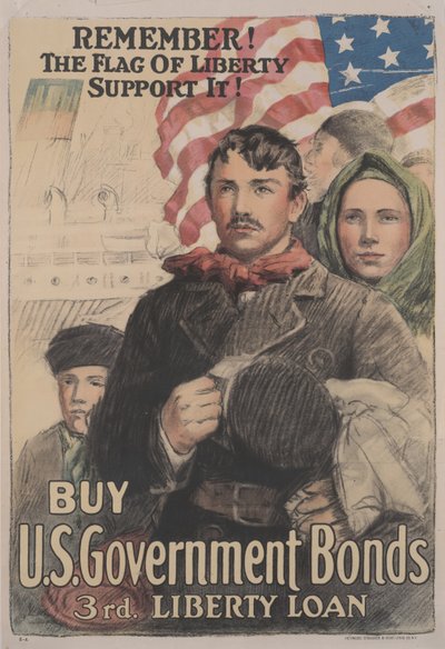 Ricorda! La bandiera della libertà sostienila! Compra i Buoni del Tesoro degli Stati Uniti, 3° Prestito della Libertà da School American