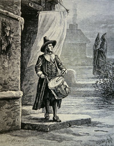 La campana della chiesa del puritano era un tamburino da School American