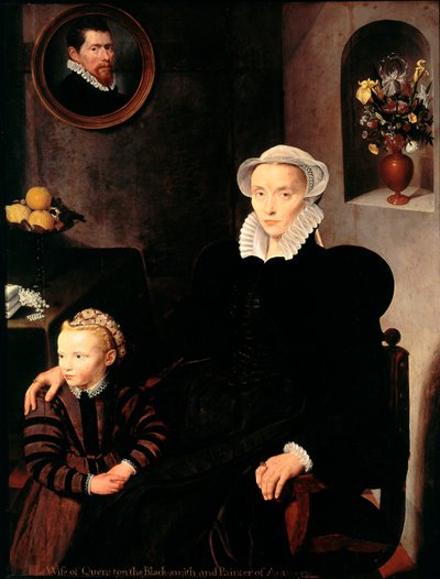 Ritratto della moglie del fabbro e pittore di Anversa Quenston con il suo bambino da School Antwerp