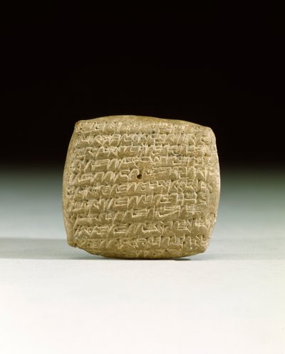 Antica tavoletta cuneiforme assira, dalla colonia mercantile di Kanesh in Cappadocia, che richiede il pagamento di conti scaduti, c.1900-1800 a.C. da School Assyrian
