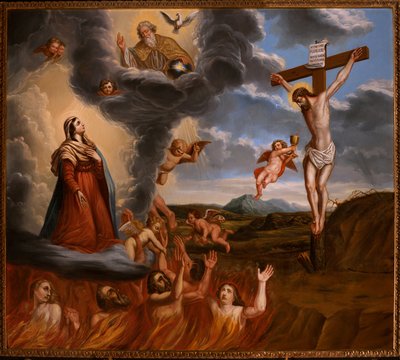 La mediazione di Santa Maria per il purgatorio. Fine XVII secolo da School Belgian