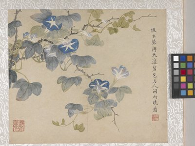 Album di 8 foglie di fiori, metà 1700 da School Chinese