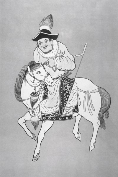 Un arciere a cavallo mongolo, da un disegno cinese da School Chinese