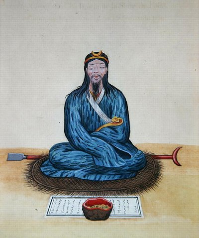 Un bonzo penitente, c.1785 da School Chinese