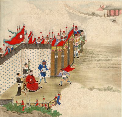 Arte cinese: un principe cinese riceve un messaggero da School Chinese