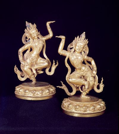 Bodhisattva, coppia di figure Husante da School Chinese
