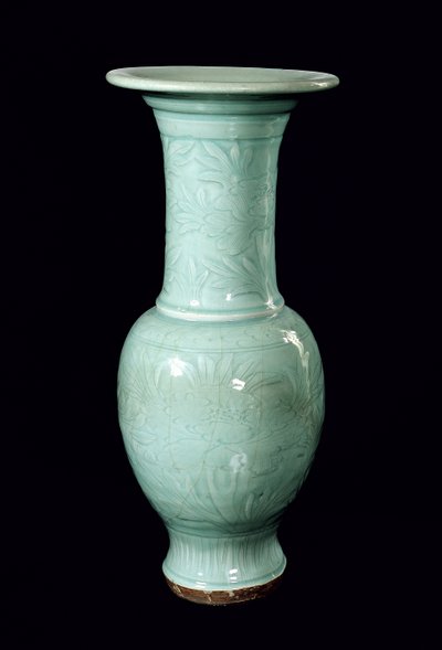 Vaso smaltato celadon, Dinastia Yuan (1260-1368) da School Chinese