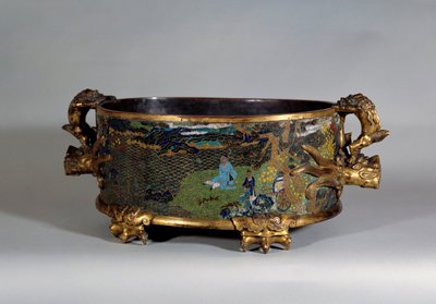 Arte cinese: vaso cache in smalto cloisonné. XVI secolo Parigi, arti decorative da School Chinese