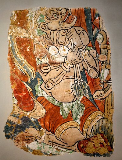 Mostro Demiac. Replica di un frammento di un muro dipinto dalla Grotta 15 di Bezeklik, Tourfan (Cina). da School Chinese