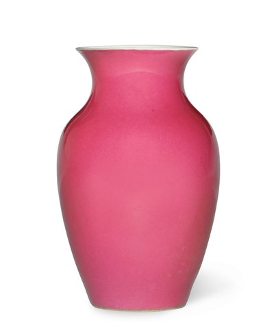 Vaso ovoidale (ceramica smaltata in rosa rubino) da School Chinese