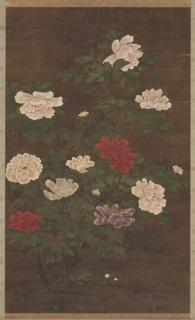 Peonie, rotolo appeso, fine 1200 da School Chinese