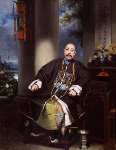 Ritratto di Mouqua, Lamqua, 1840 circa (olio su tela) da School Chinese