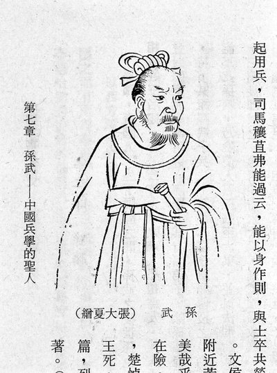 Ritratto del cinese Sun Tzu, teorico dell