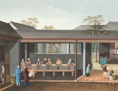 Produzione di tè, c. 1820 da School Chinese