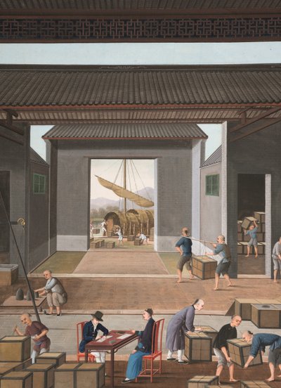 Produzione del tè, c. 1820 da School Chinese