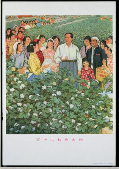 "Diecimila prodotti crescono, grazie al sole", poster di propaganda della Rivoluzione Culturale Cinese da School Chinese