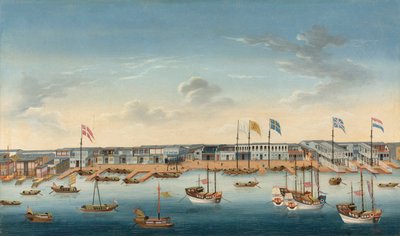 Gli Hongs a Canton, c.1780 da School Chinese