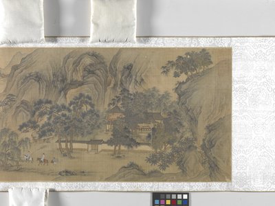 Viaggiatori in un villaggio sul fiume da School Chinese