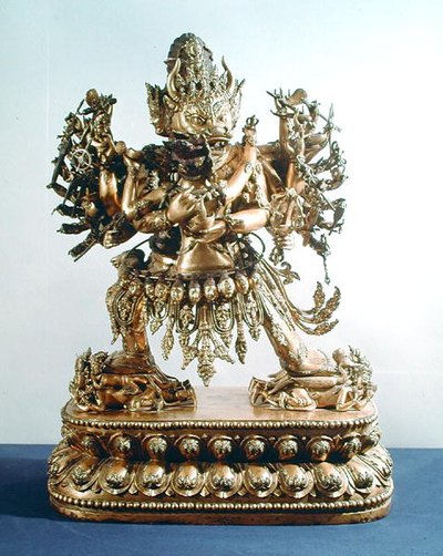 Vajrabhairava, aspetto di Yamantaka, il guardiano della legge, Dinastia Qing da School Chinese