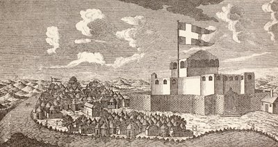 Il forte coloniale danese Fredensborg, Ningo, Ghana, com