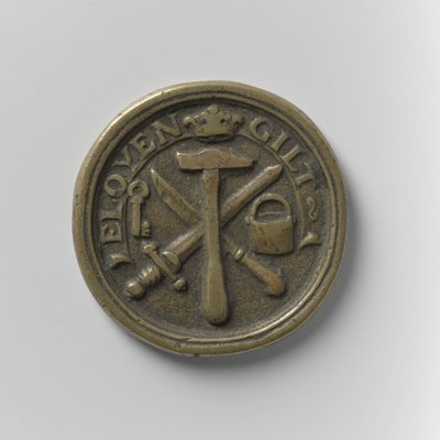 Gettone di presenza della Corporazione dei Fabbri di Amsterdam, c.1700 da School Dutch