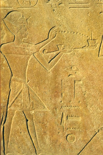 Antico Egitto, Scultura murale, Tempio di Karnak/Luxor, Hatshepsut offre incenso da School Egyptian
