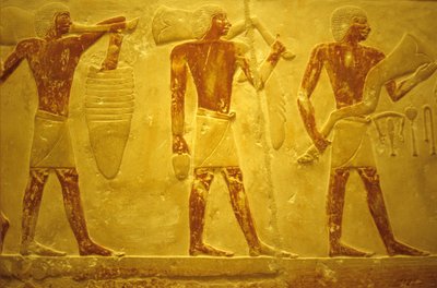 Antico Egitto, Scultura/pittura murale, Mastaba/Tomba di Idout, Saqqara, 2323-2150 a.C., Portatori con offerte da School Egyptian