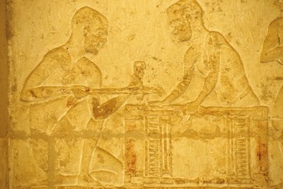 Antico Egitto, Pittura/Scultura murale, Tomba di Petosiris, Tuna el Gebel, 300 a.C., Falegnami al lavoro da School Egyptian