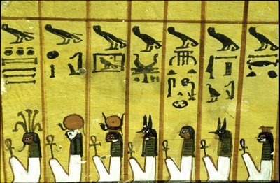 Antico Egitto, pittura murale Tomba di Inherkhau, Tebe, Tomba dei Nobili, XX dinastia, Sette delle dodici ore della notte da School Egyptian