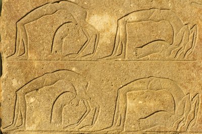 Antico Egitto, Pittura/Scultura murale, Acrobate femminili che si esibiscono, Tempio di Karnak, Luxor da School Egyptian