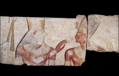 Arte egizia antica: il re Ramses II viene presentato alle divinità Horus, Amon e Hathor da School Egyptian