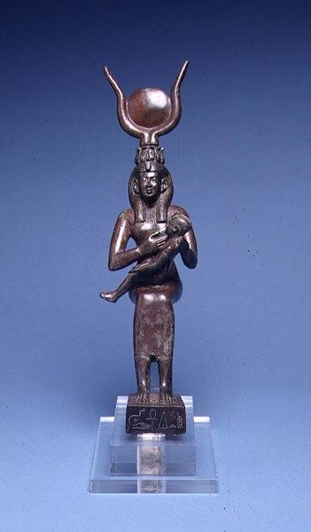 E.122-1954 Iside che Allatta Horus (vista frontale) Egiziana, 715-525 a.C. da School Egyptian