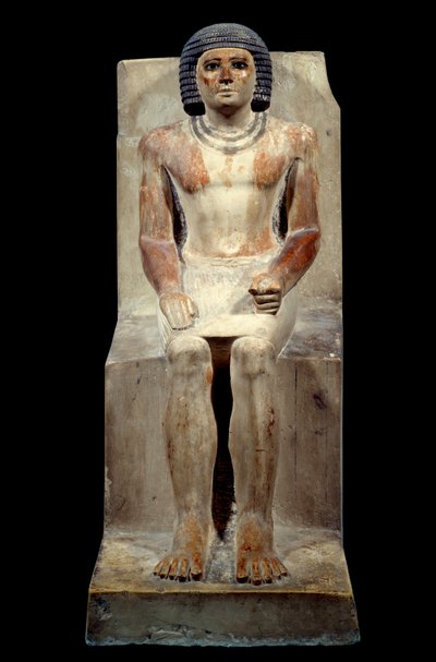 Antichità egizia: statuetta in calcare di Kai, amministratore dello sciacallo. Da Saqqara. Antico impero, V dinastia. Parigi, Museo del Louvre da School Egyptian