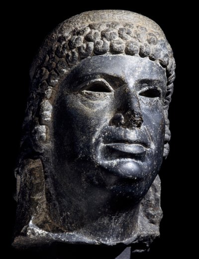 Testa di Cleopatra III, scultura in basalto. Civiltà egizia, Periodo Tolemaico, II secolo a.C. da School Egyptian