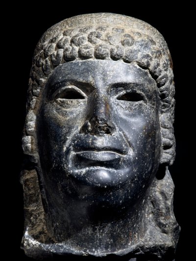 Testa di Cleopatra III, scultura in basalto. Civiltà egizia, Periodo Tolemaico, II secolo a.C. da School Egyptian