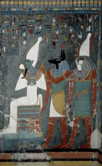 Luxor, Tebe: Valle dei Re, tomba di Horemheb (-1343 - -1314), faraone egiziano su cui appare la dea Iside da School Egyptian