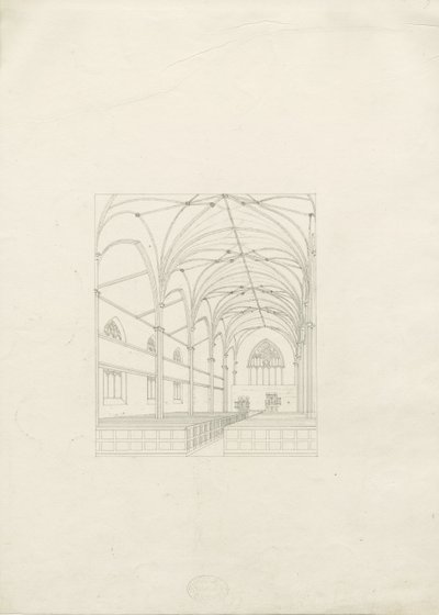 Burton-upon-Trent - Chiesa della Santissima Trinità (disegno, nd ?1820s) da School English