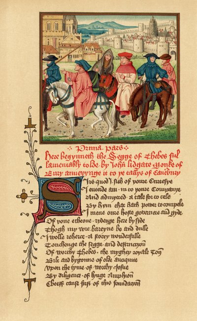I pellegrini di Canterbury, illustrazione dai Canterbury Tales di Geoffrey Chaucer, da 