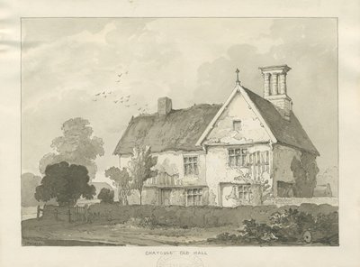 Chatcull Old Hall: disegno a penna e lavaggio da School English
