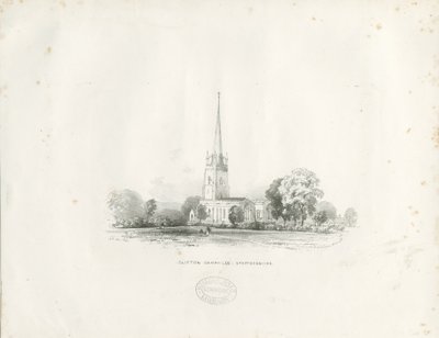 Chiesa di Clifton Campville (litografia) da School English