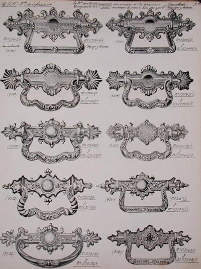 Battenti per porte, da un catalogo commerciale di beni domestici e accessori, c.1890-1910 da School English