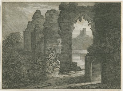Castello di Dudley - Il Mastio (incisione) da School English