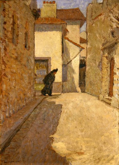 Figura in una strada di Dieppe da School English