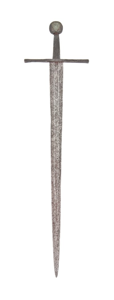 Spada Larga Tardo Medievale, con Lama Vichinga Precedente e Recante le Armi della Famiglia De Bohun, Conti di Hereford e Essex da School English