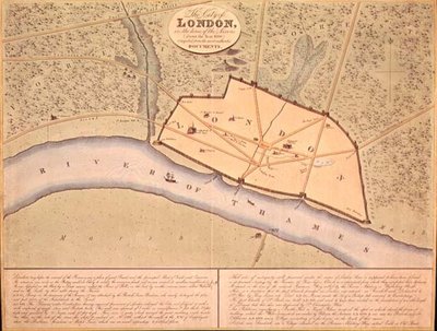 Mappa di Londra in Epoca Sassone, c.900-950 d.C. (incisione) da School English