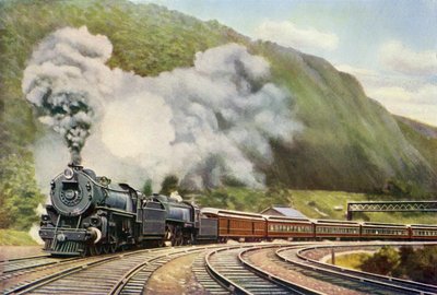 Espresso New York-Chicago, da "Il libro delle meraviglie ferroviarie" di Harry Golding (stampa) da School English
